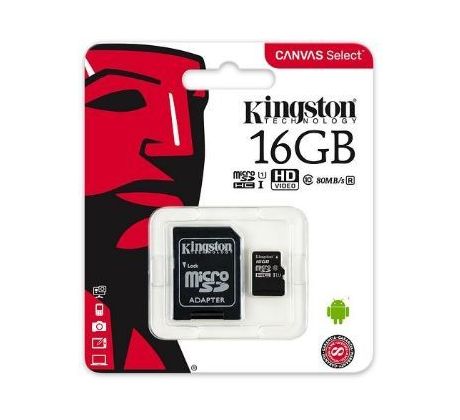 Paměťová karta Kingston 16 GB Micro SDHC