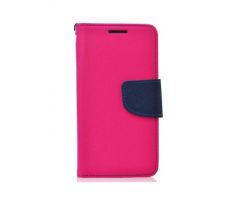 Pouzdro Fancy Book Huawei Y600 (Y600-U531), růžová-modrá